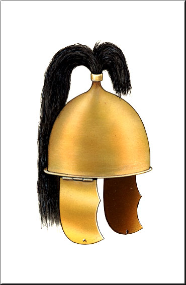 Roman Helmet Picture- airbrush illustration by Les Still